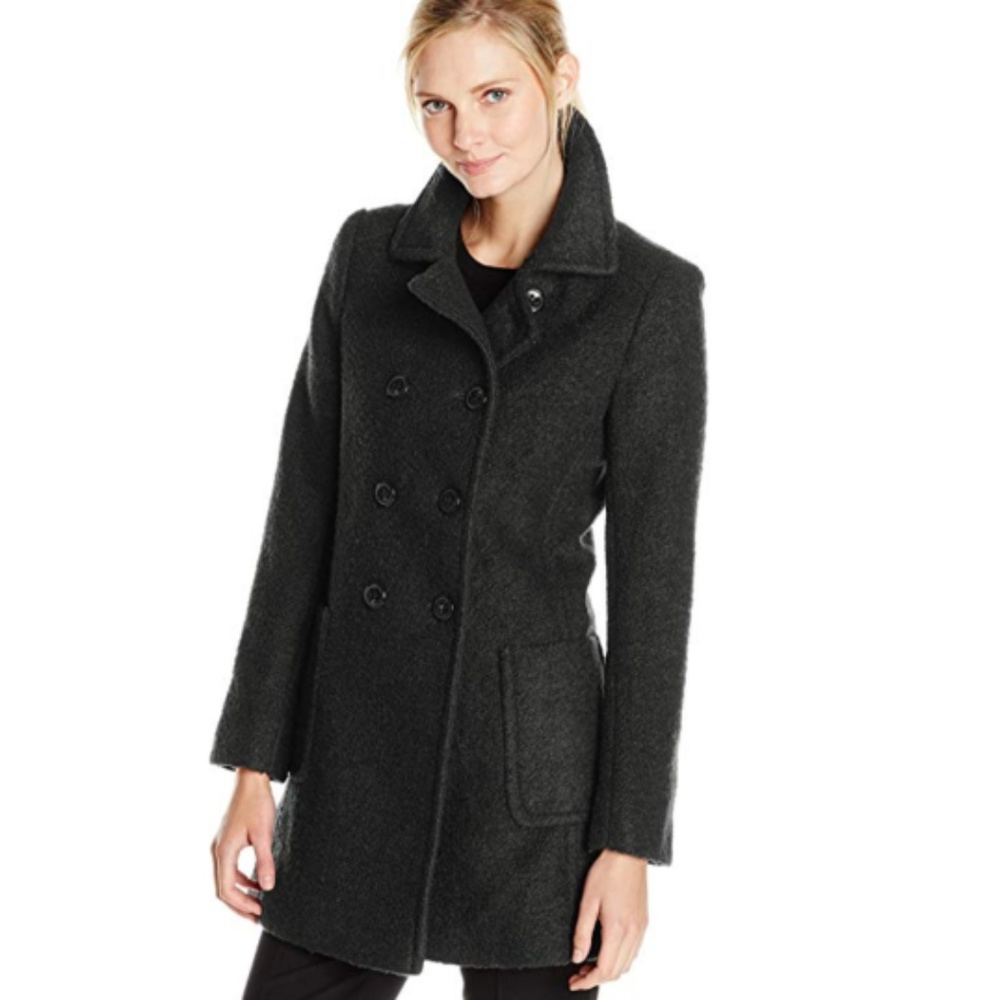 Women's black wool winter coat